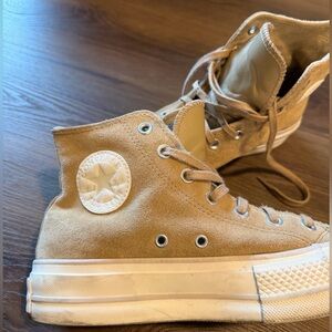 Converse Beige Suede High-Top Sneakers
